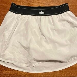ALO Yoga White Skirt with Black Waistband